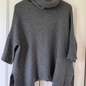 360 Cashmere cowl neck poncho like sweater.